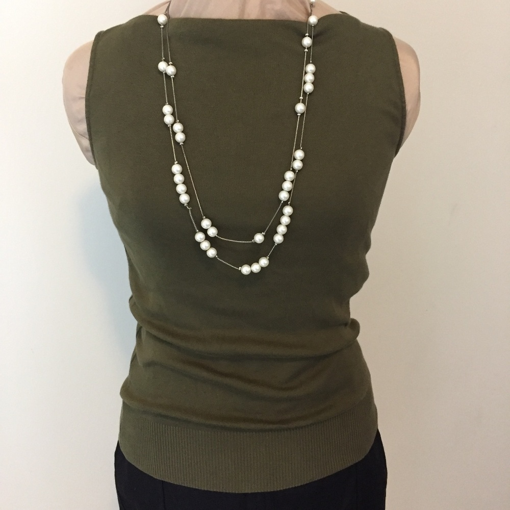 Ralph Lauren boatneck green cotton top Small